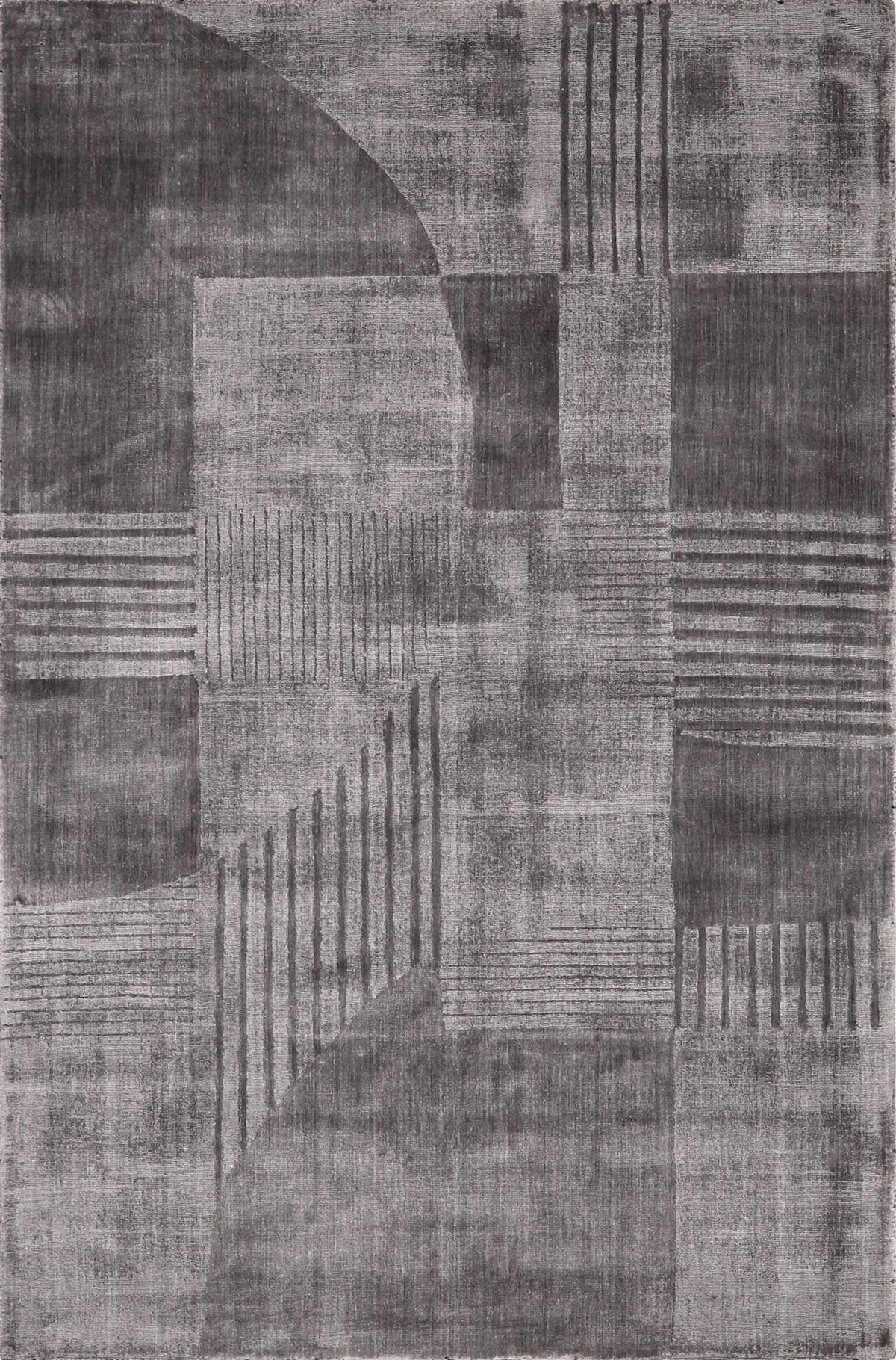 Slate Gray Hand Loomed 100% Viscose Modern Rectangle Handmade rug, Indoor use only, no fringe, non-washable.