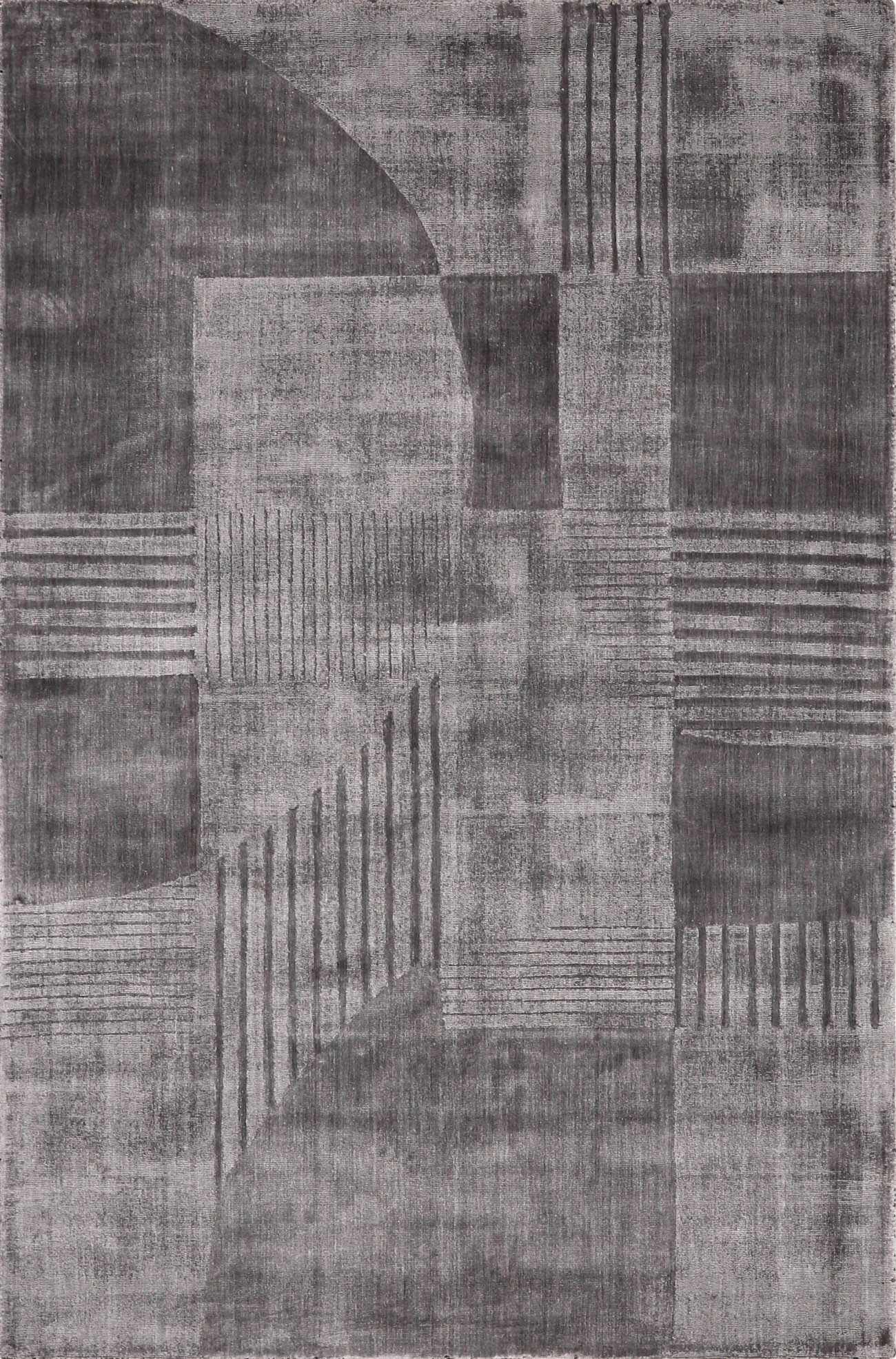 Slate Gray Hand Loomed 100% Viscose Modern Rectangle Handmade rug, Indoor use only, no fringe, non-washable.