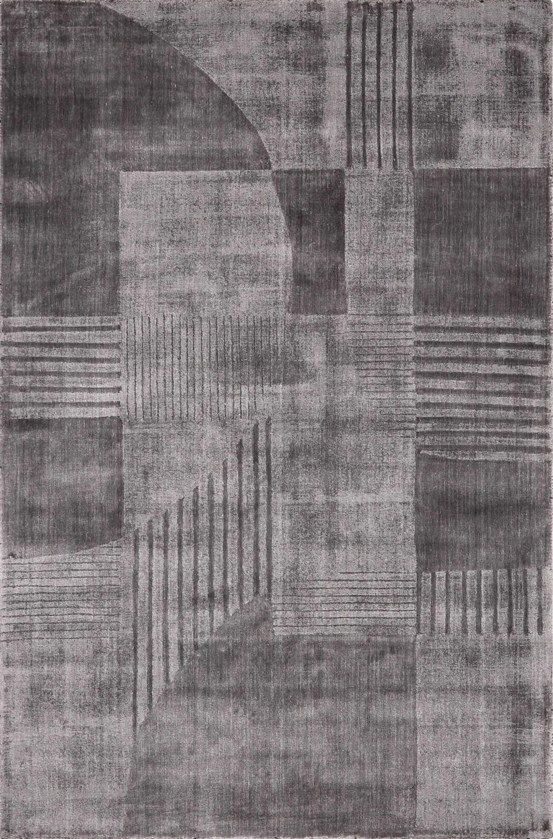 Slate Gray Hand Loomed 100% Viscose Modern Rectangle Handmade rug, Indoor use only, no fringe, non-washable.
