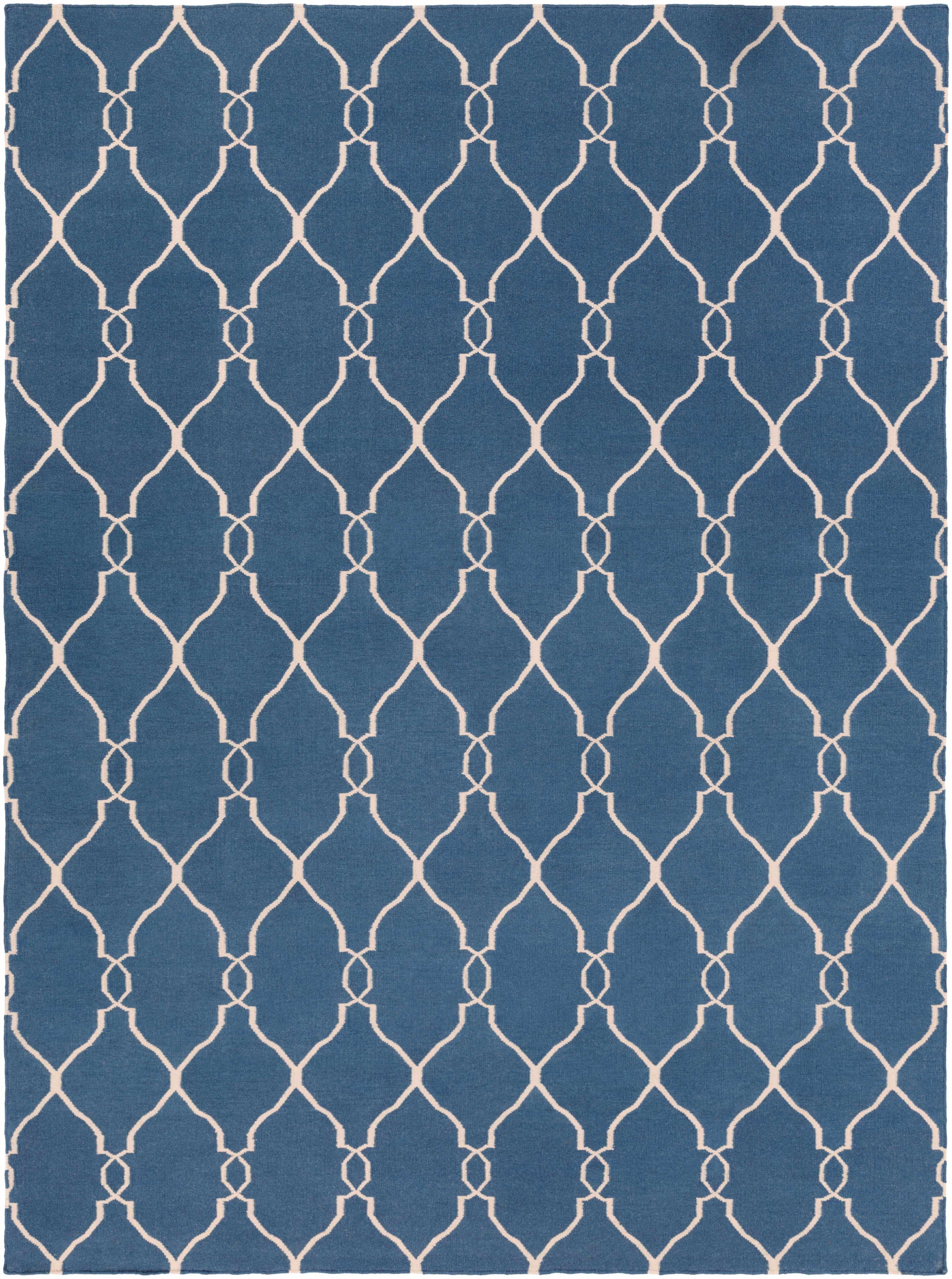 Dark Blue Hand Woven 100% Wool Modern Rectangle Handmade rug, Indoor use only, no fringe, non-washable. round, runner also available