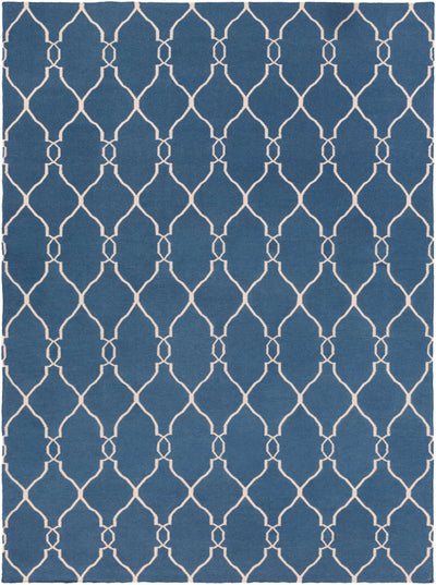 Dark Blue Hand Woven 100% Wool Modern Rectangle Handmade rug, Indoor use only, no fringe, non-washable. round, runner also available