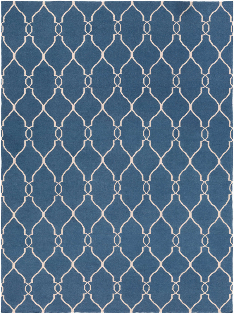 Dark Blue Hand Woven 100% Wool Modern Rectangle Handmade rug, Indoor use only, no fringe, non-washable. round, runner also available