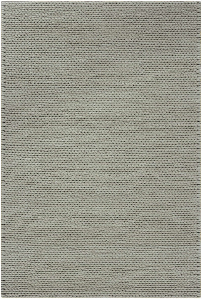 Gray Hand Woven 100% Wool Cottage Rectangle Handmade rug, Indoor use only, no fringe, non-washable.