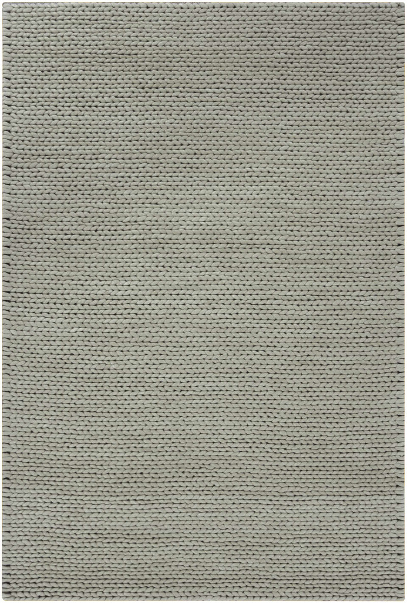 Gray Hand Woven 100% Wool Cottage Rectangle Handmade rug, Indoor use only, no fringe, non-washable.