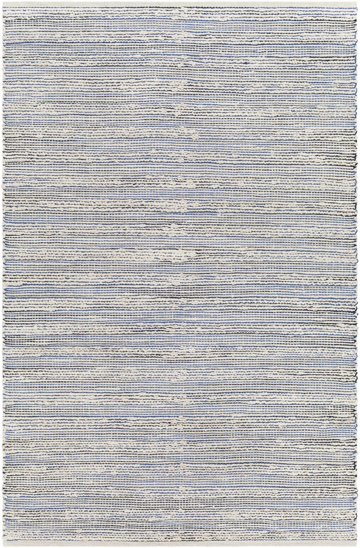 Denim Hand Woven 70% Jute, 30% Cotton Cottage Rectangle Handmade rug, Indoor use only, no fringe, non-washable.