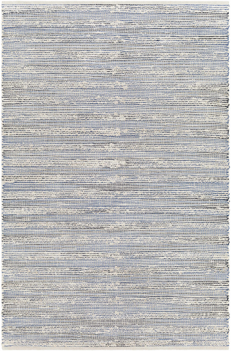 Denim Hand Woven 70% Jute, 30% Cotton Cottage Rectangle Handmade rug, Indoor use only, no fringe, non-washable.