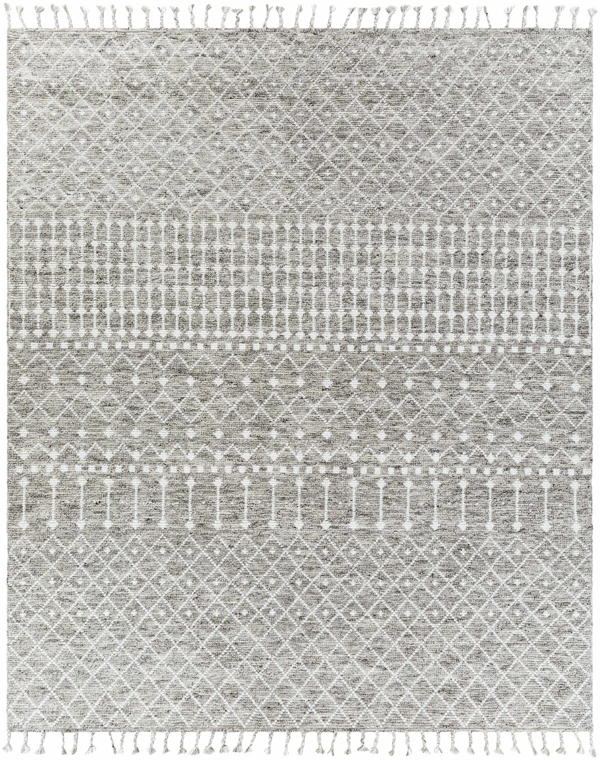 Beige Hand Woven 100% NZ Wool Global Rectangle Handmade rug, Indoor use only, has fringe, non-washable.