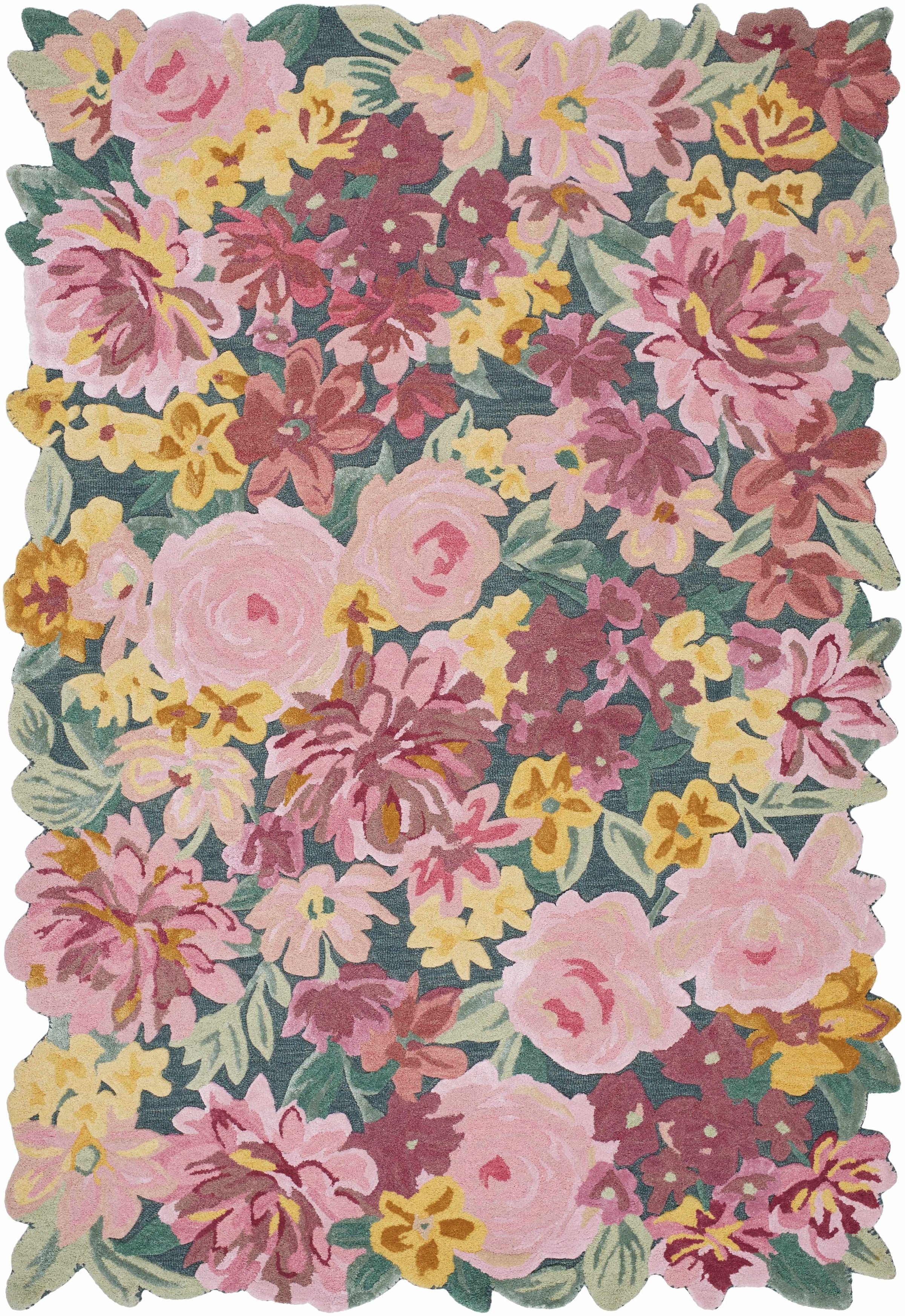 Rose Pink Hand Tufted 60% Wool, 40% Viscose Cottage Rectangle Handmade rug, Indoor use only, no fringe, non-washable.