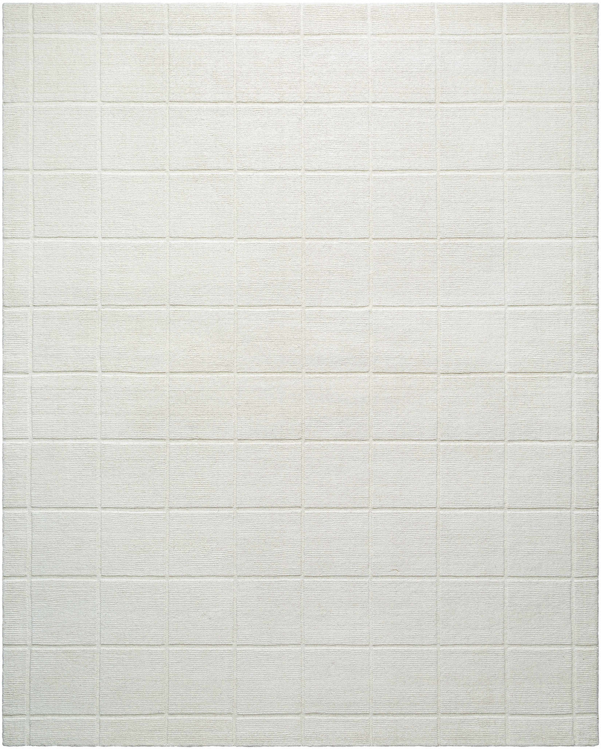 Ivory Hand Loomed 100% Wool Modern Rectangle Handmade rug, Indoor use only, no fringe, non-washable.
