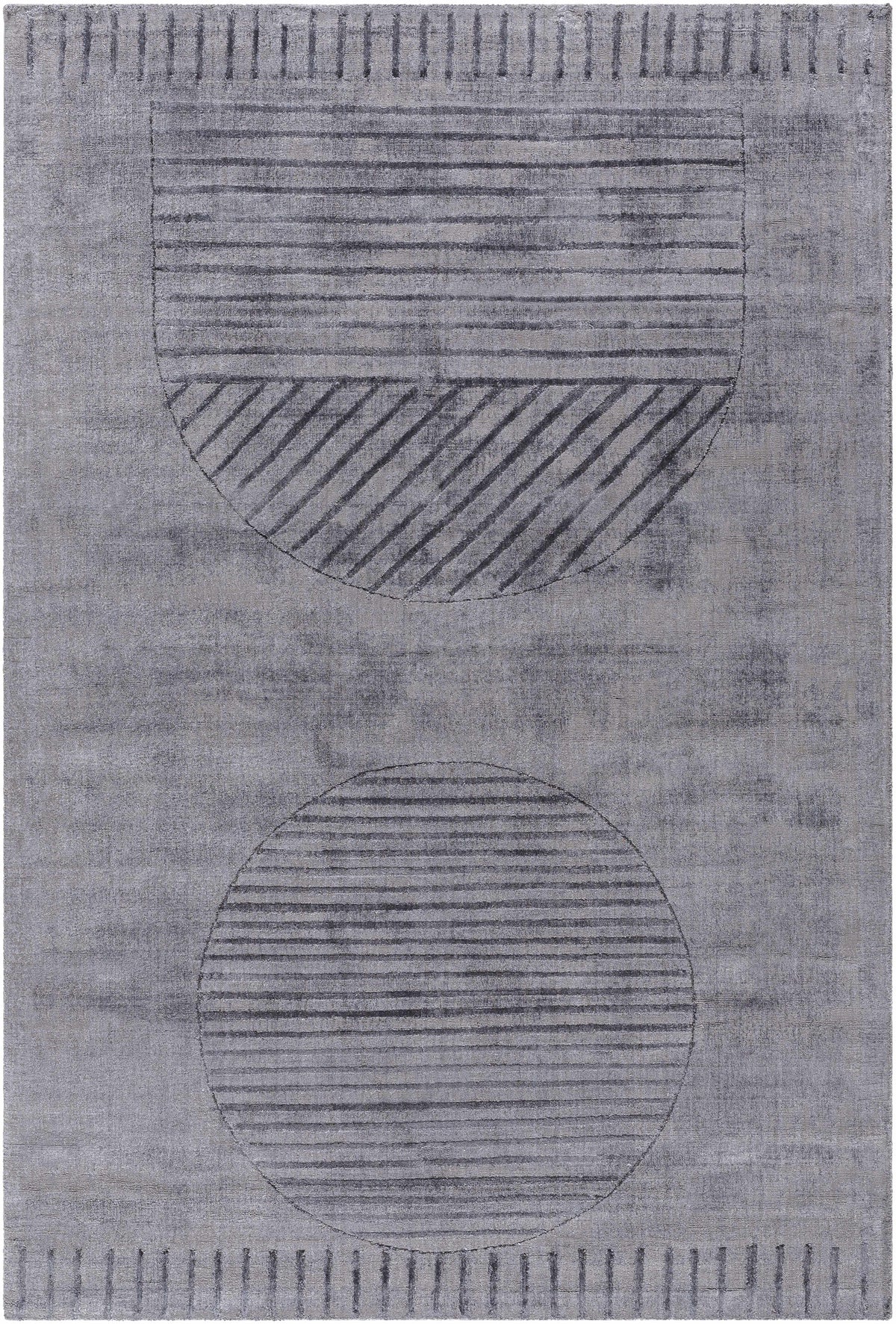 Slate Gray Hand Loomed 100% Viscose Modern Rectangle Handmade rug, Indoor use only, no fringe, non-washable.