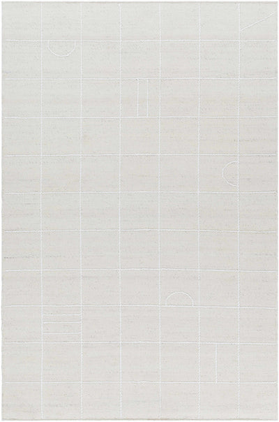 Cream Hand Woven 100% Wool Modern Rectangle Handmade rug, Indoor use only, no fringe, non-washable.