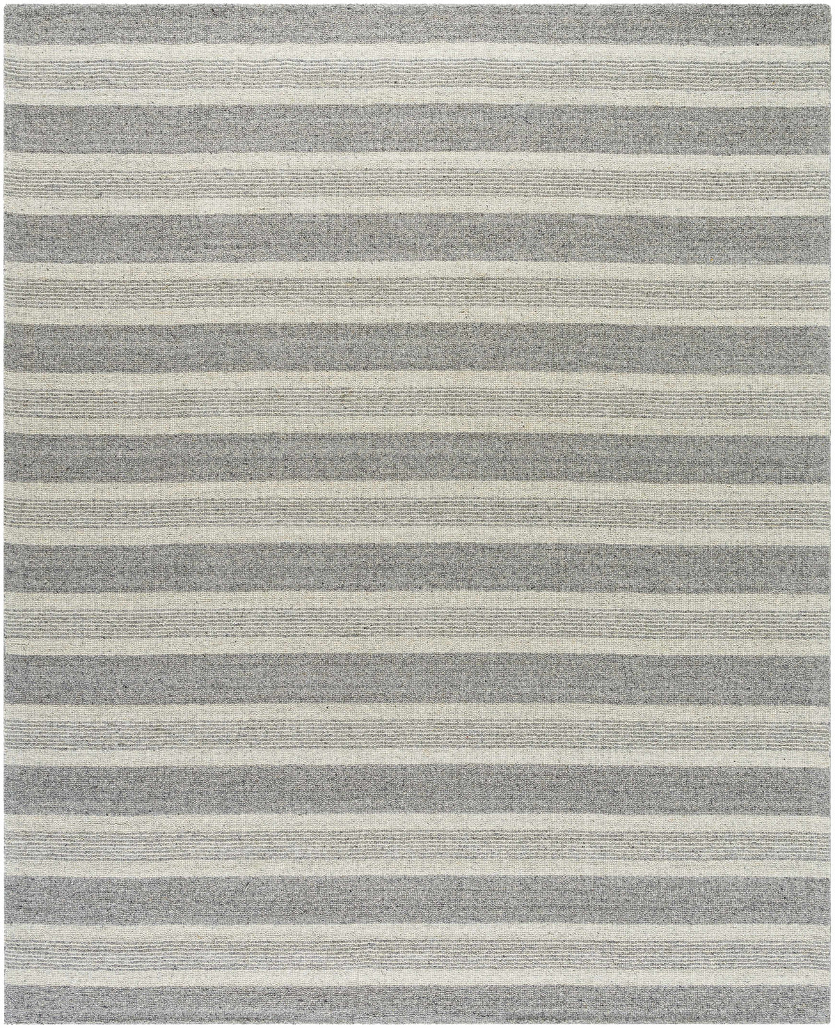 Charcoal Hand Loomed 100% Wool Cottage Rectangle Handmade rug, Indoor use only, no fringe, non-washable.