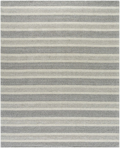 Charcoal Hand Loomed 100% Wool Cottage Rectangle Handmade rug, Indoor use only, no fringe, non-washable.