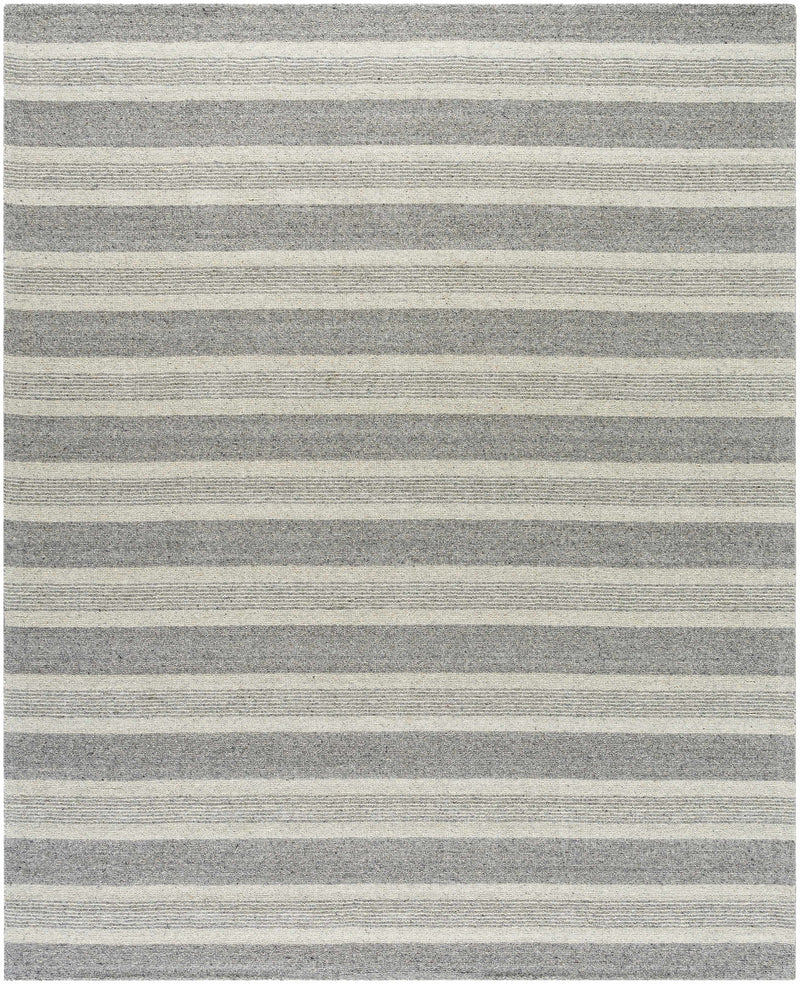 Charcoal Hand Loomed 100% Wool Cottage Rectangle Handmade rug, Indoor use only, no fringe, non-washable.