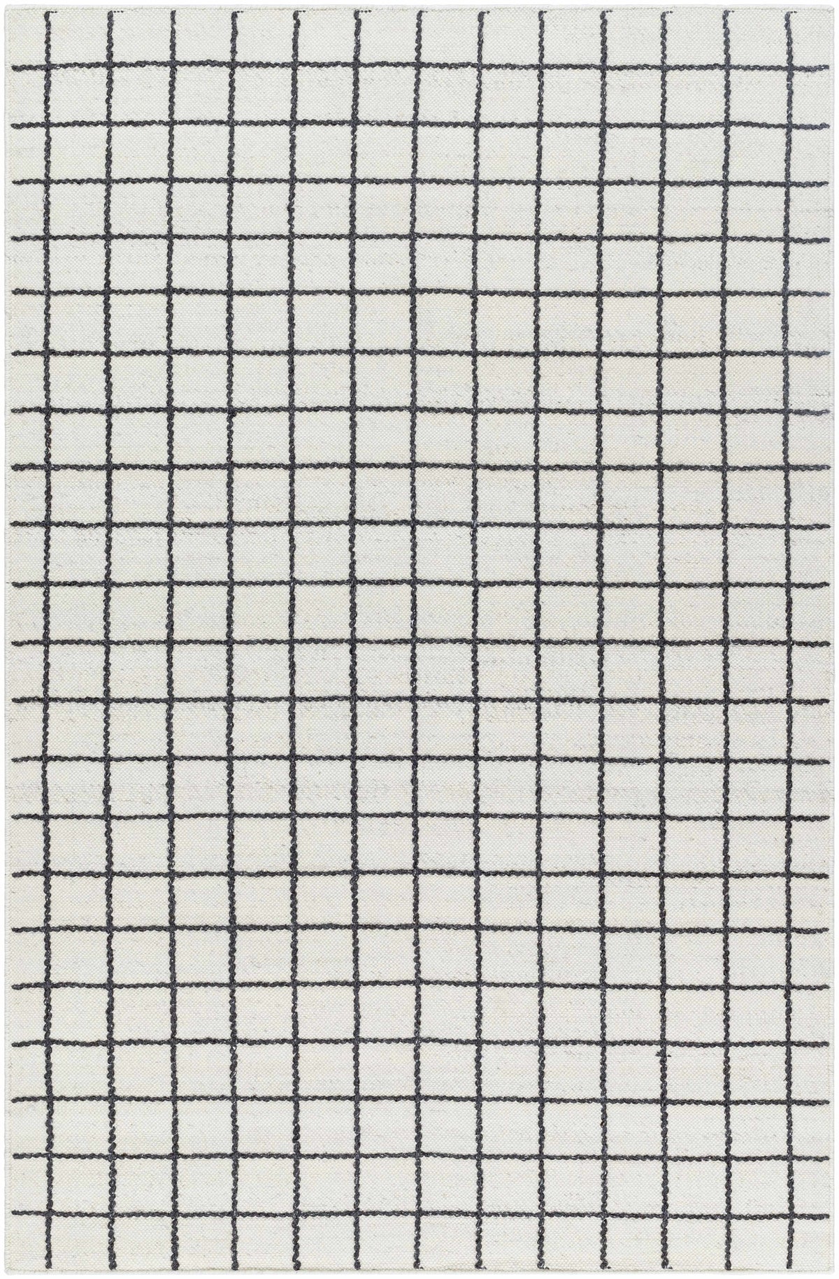 Ivory Hand Woven 100% Wool Cottage Rectangle Handmade rug, Indoor use only, no fringe, non-washable.