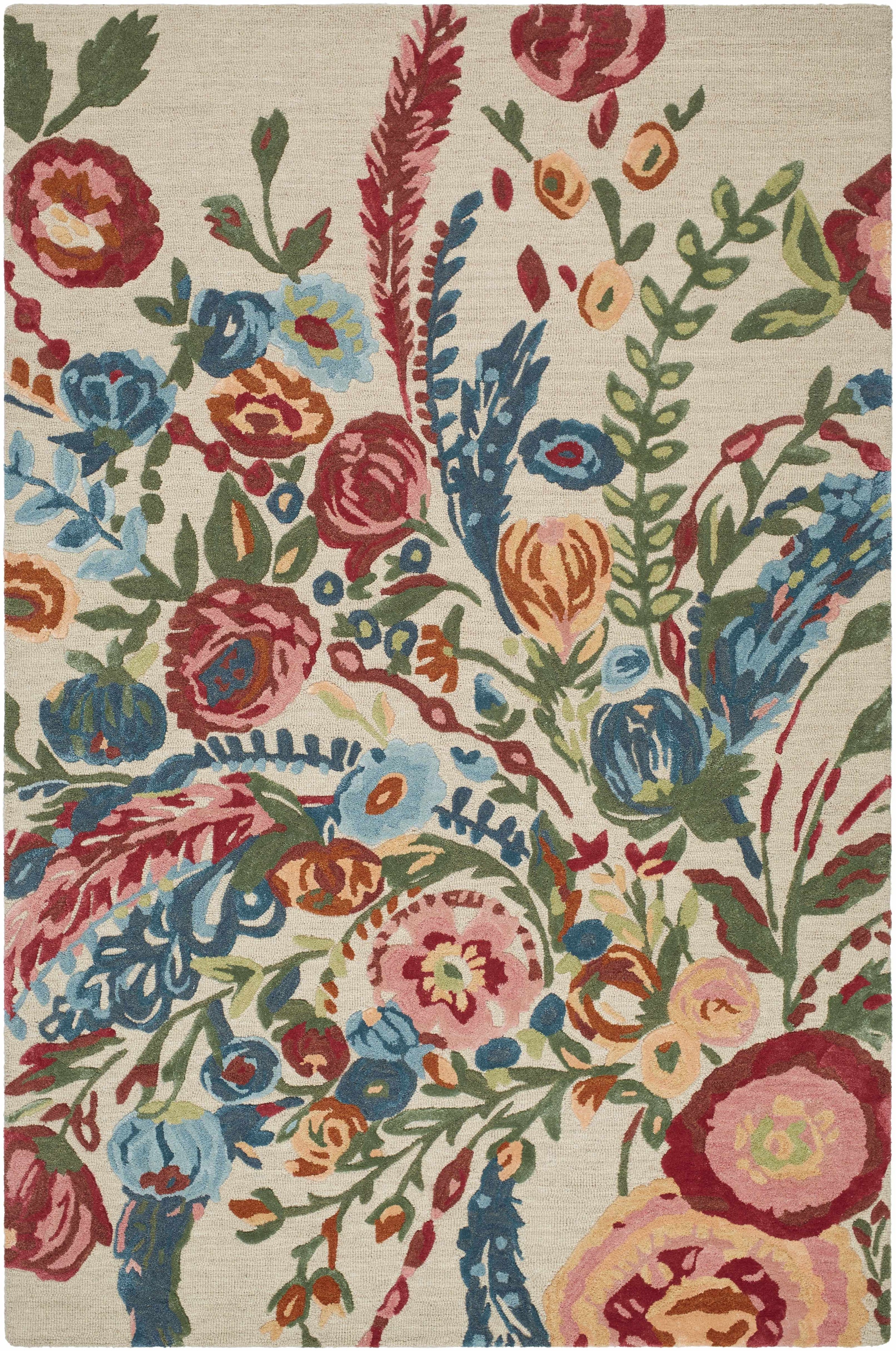 Crimson Hand Tufted 60% Wool, 40% Viscose Cottage Rectangle Handmade rug, Indoor use only, no fringe, non-washable.