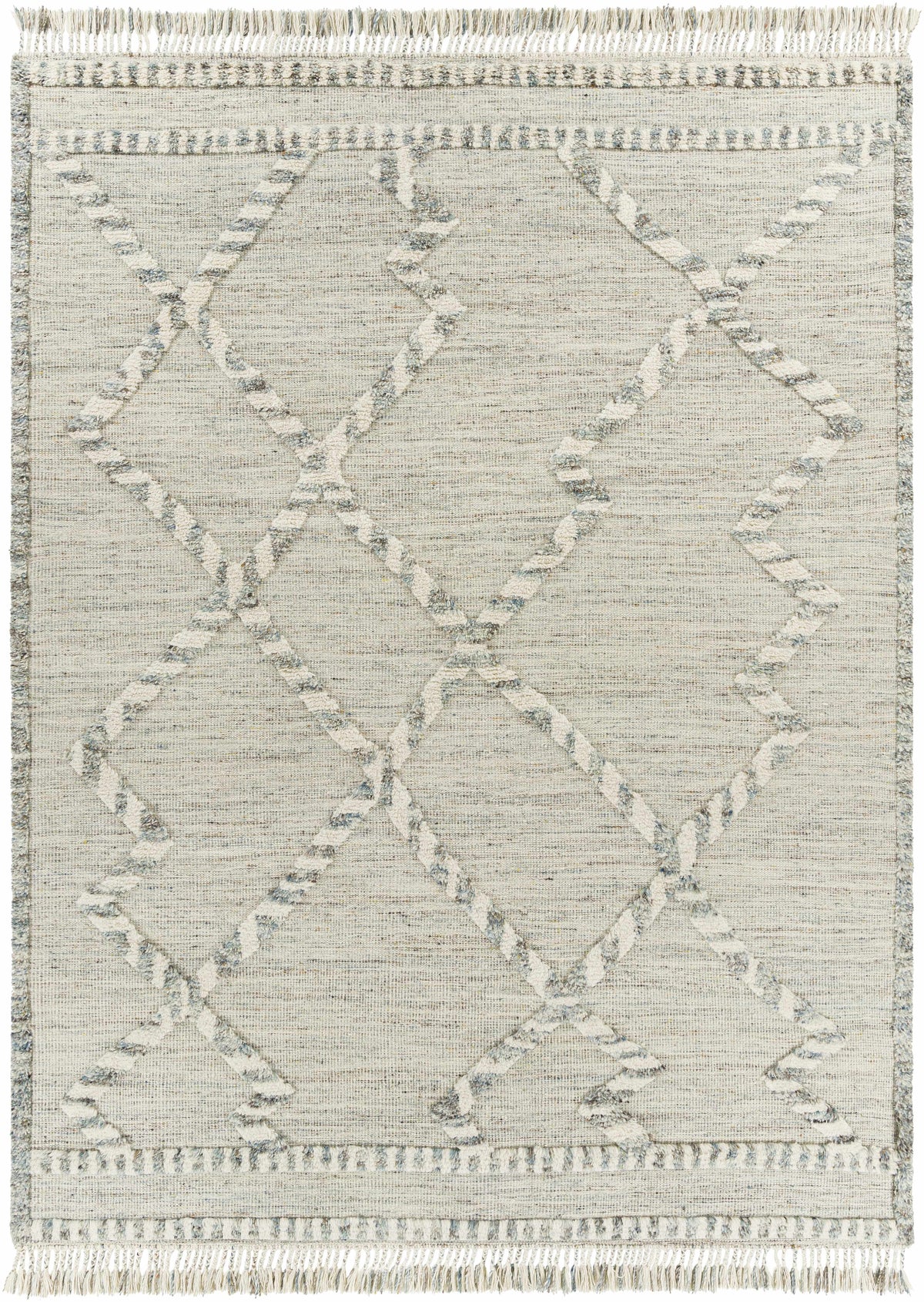 Medium Gray Hand Knotted 100% Wool Global Rectangle Handmade rug, Indoor use only, has fringe, non-washable. runner also available