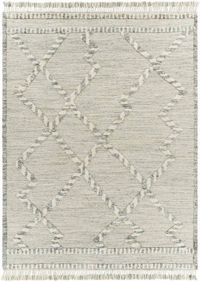 Medium Gray Hand Knotted 100% Wool Global Rectangle Handmade rug, Indoor use only, has fringe, non-washable. runner also available
