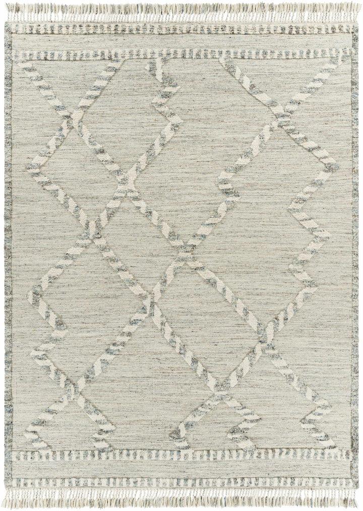 Medium Gray Hand Knotted 100% Wool Global Rectangle Handmade rug, Indoor use only, has fringe, non-washable. runner also available