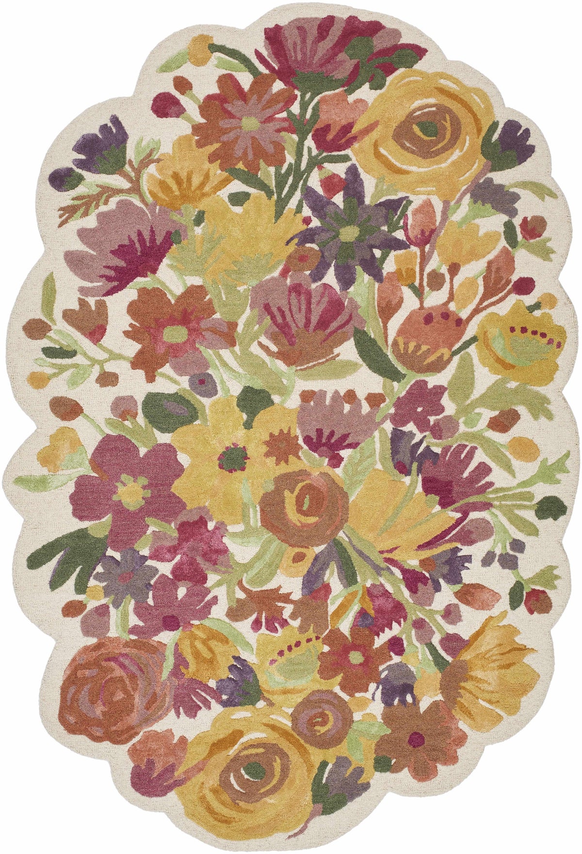 Buttercup Yellow Hand Tufted 60% Wool, 40% Viscose Cottage Rectangle Handmade rug, Indoor use only, no fringe, non-washable.