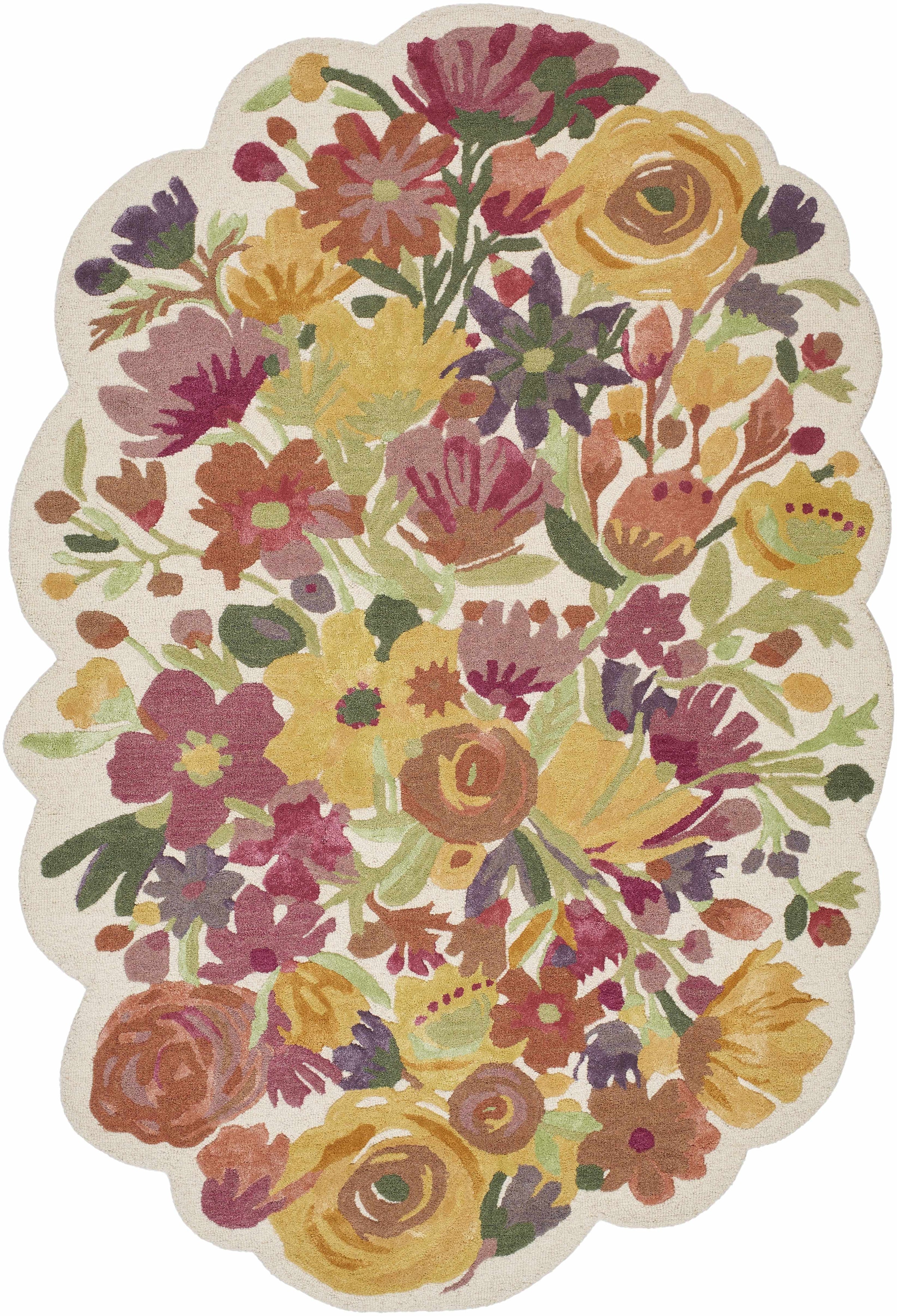 Buttercup Yellow Hand Tufted 60% Wool, 40% Viscose Cottage Rectangle Handmade rug, Indoor use only, no fringe, non-washable.