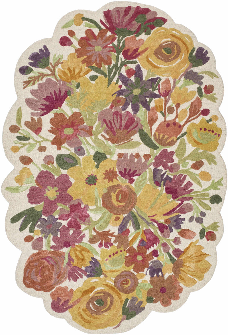 Buttercup Yellow Hand Tufted 60% Wool, 40% Viscose Cottage Rectangle Handmade rug, Indoor use only, no fringe, non-washable.
