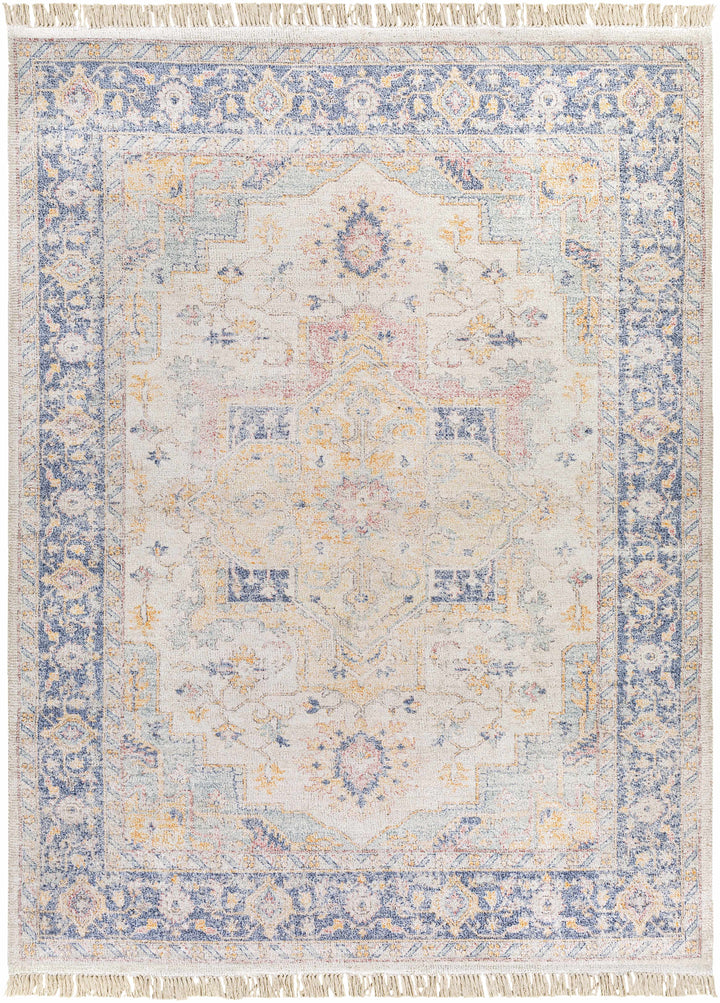 Orange Hand Woven 40% Viscose, 35% Polyester, 25% Cotton Traditional Rectangle Handmade rug, Indoor use only, has fringe, non-washable.