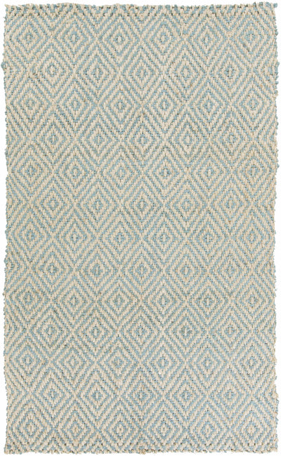 Cream Hand Woven 100% Jute Cottage Rectangle Handmade rug, Indoor use only, no fringe, non-washable.