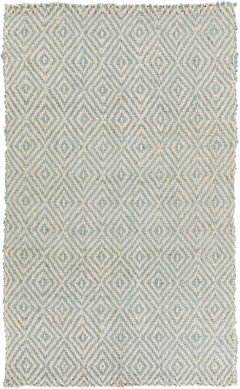Cream Hand Woven 100% Jute Cottage Rectangle Handmade rug, Indoor use only, no fringe, non-washable.