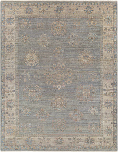 Sage Hand Knotted 100% Wool Traditional Rectangle Handmade rug, Indoor use only, has fringe, non-washable.