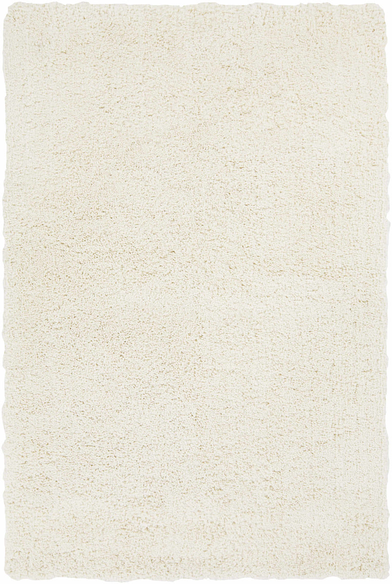 Off-White Hand Woven 100% Polyester Modern Rectangle Handmade rug, Indoor use only, no fringe, non-washable. runner also available