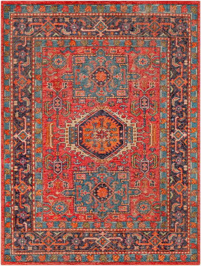 Red Hand Knotted 80% Wool, 20% Cotton Traditional Rectangle Handmade rug, Indoor use only, no fringe, non-washable. runner also available