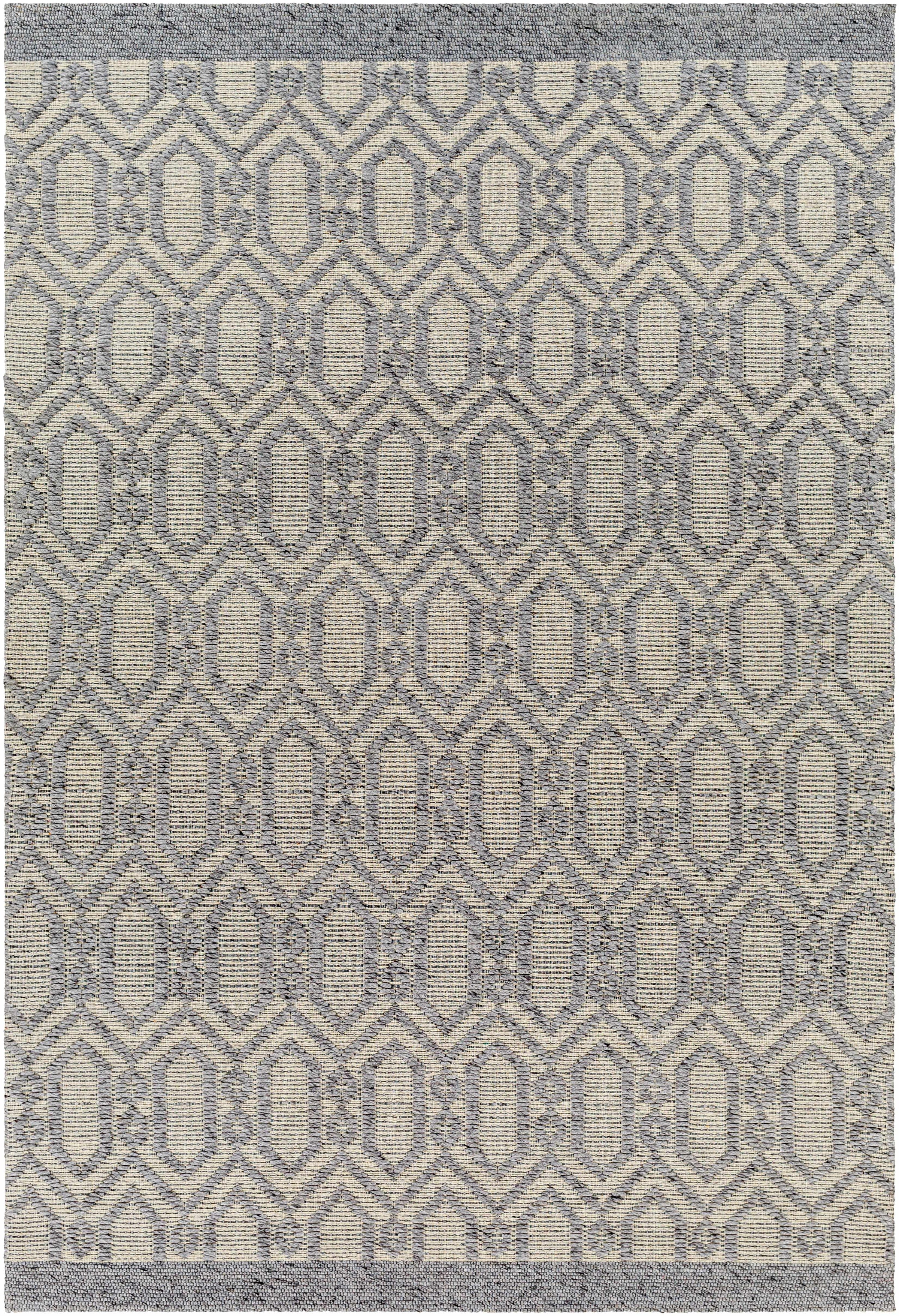 Gray Hand Woven 70% Recycled PET Yarn, 30% Wool Modern Rectangle Handmade rug, Indoor use only, no fringe, non-washable. runner also available