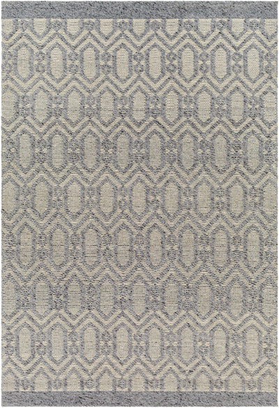 Gray Hand Woven 70% Recycled PET Yarn, 30% Wool Modern Rectangle Handmade rug, Indoor use only, no fringe, non-washable. runner also available