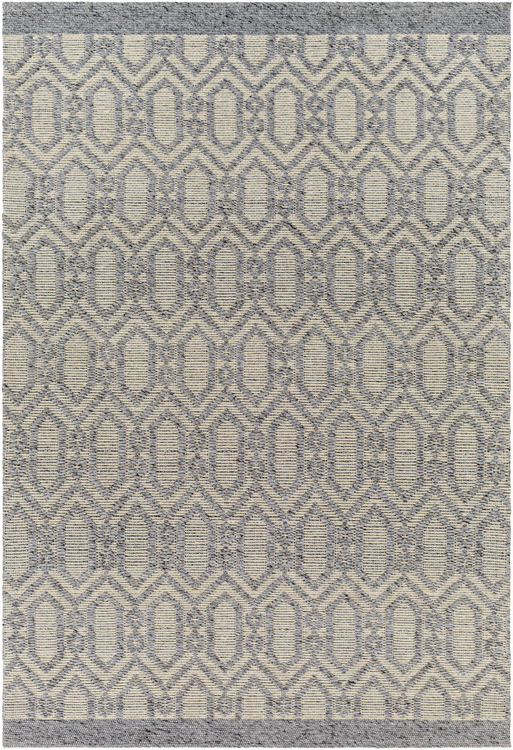 Gray Hand Woven 70% Recycled PET Yarn, 30% Wool Modern Rectangle Handmade rug, Indoor use only, no fringe, non-washable. runner also available