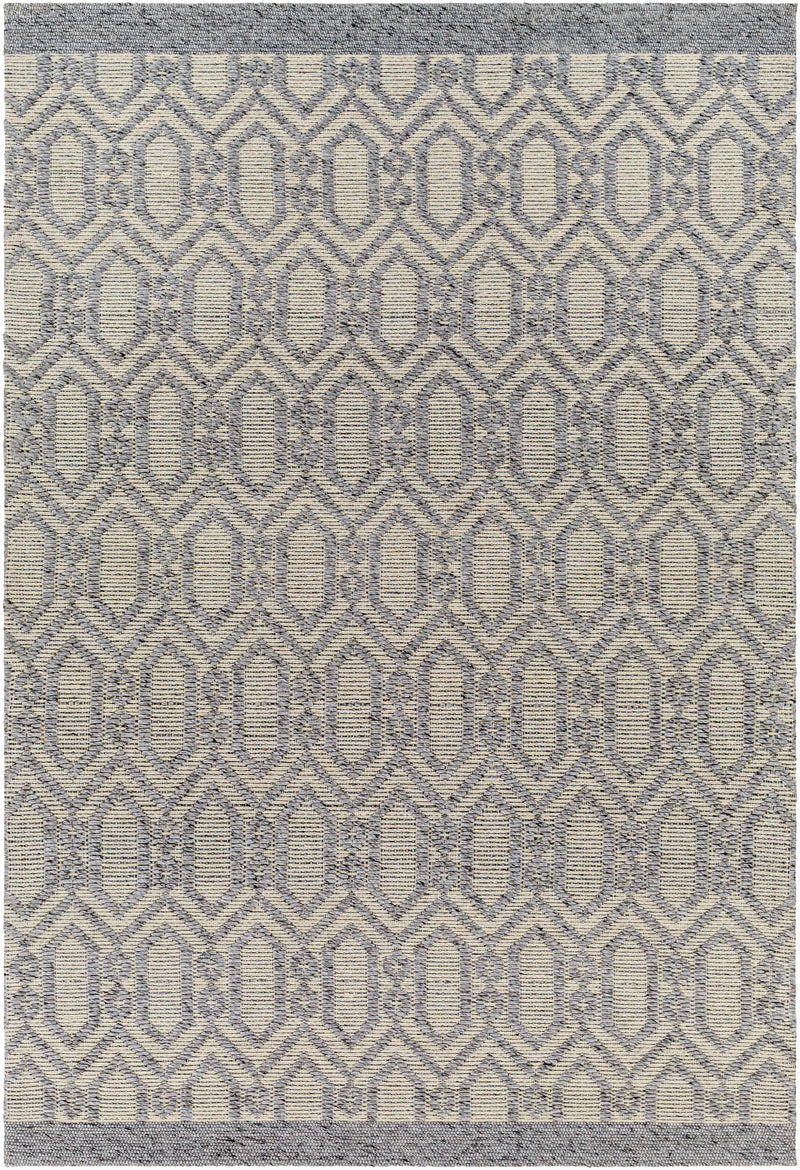 Gray Hand Woven 70% Recycled PET Yarn, 30% Wool Modern Rectangle Handmade rug, Indoor use only, no fringe, non-washable. runner also available