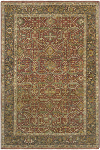 Rust Hand Knotted 100% NZ Wool Traditional Rectangle Handmade rug, Indoor use only, has fringe, non-washable.