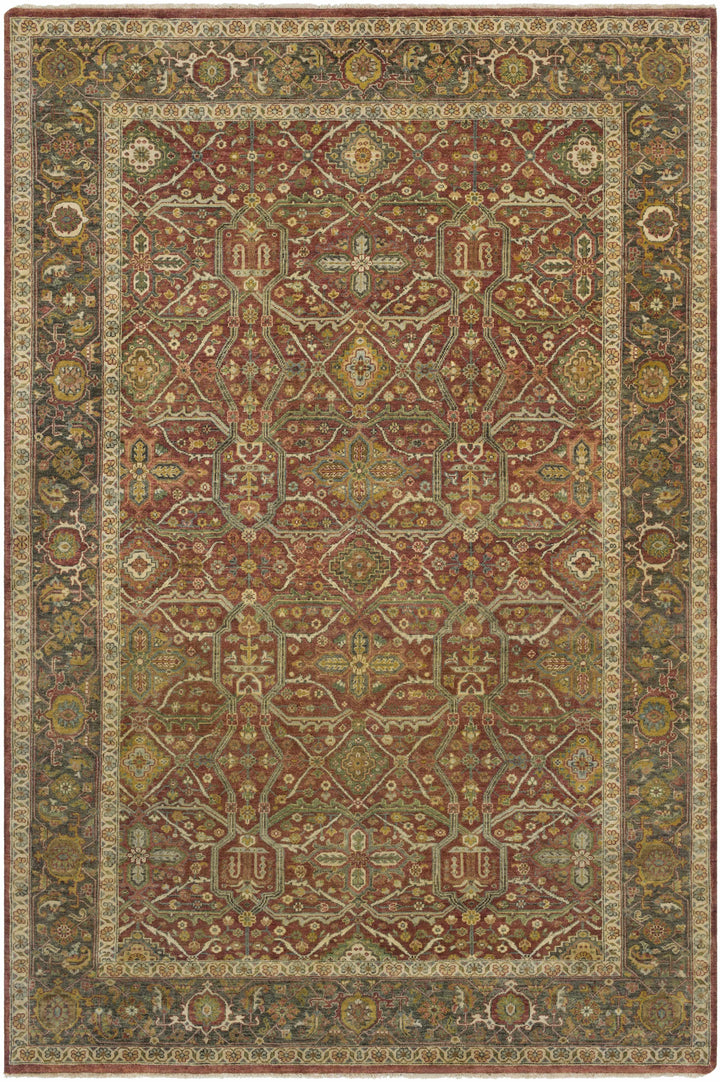 Rust Hand Knotted 100% NZ Wool Traditional Rectangle Handmade rug, Indoor use only, has fringe, non-washable.