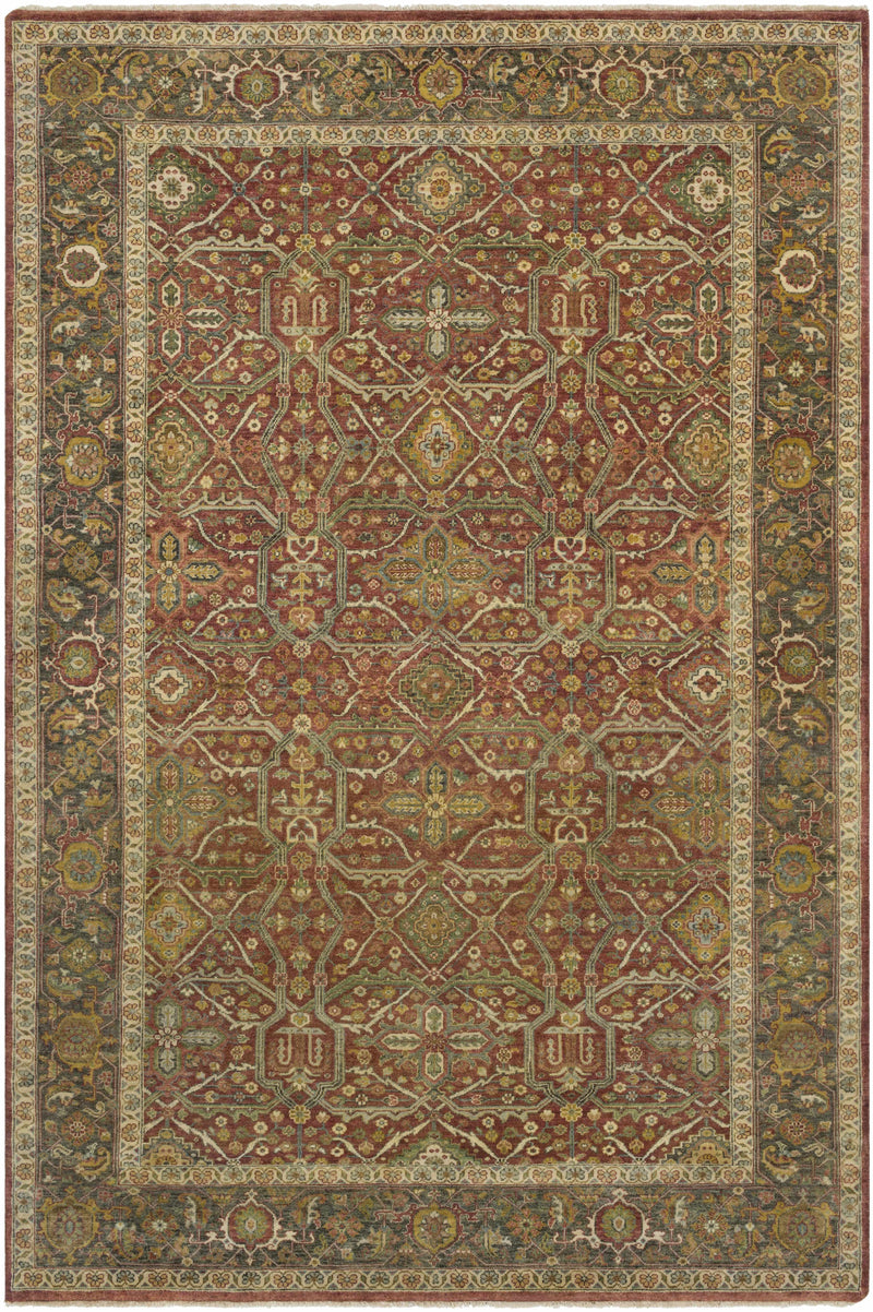 Rust Hand Knotted 100% NZ Wool Traditional Rectangle Handmade rug, Indoor use only, has fringe, non-washable.