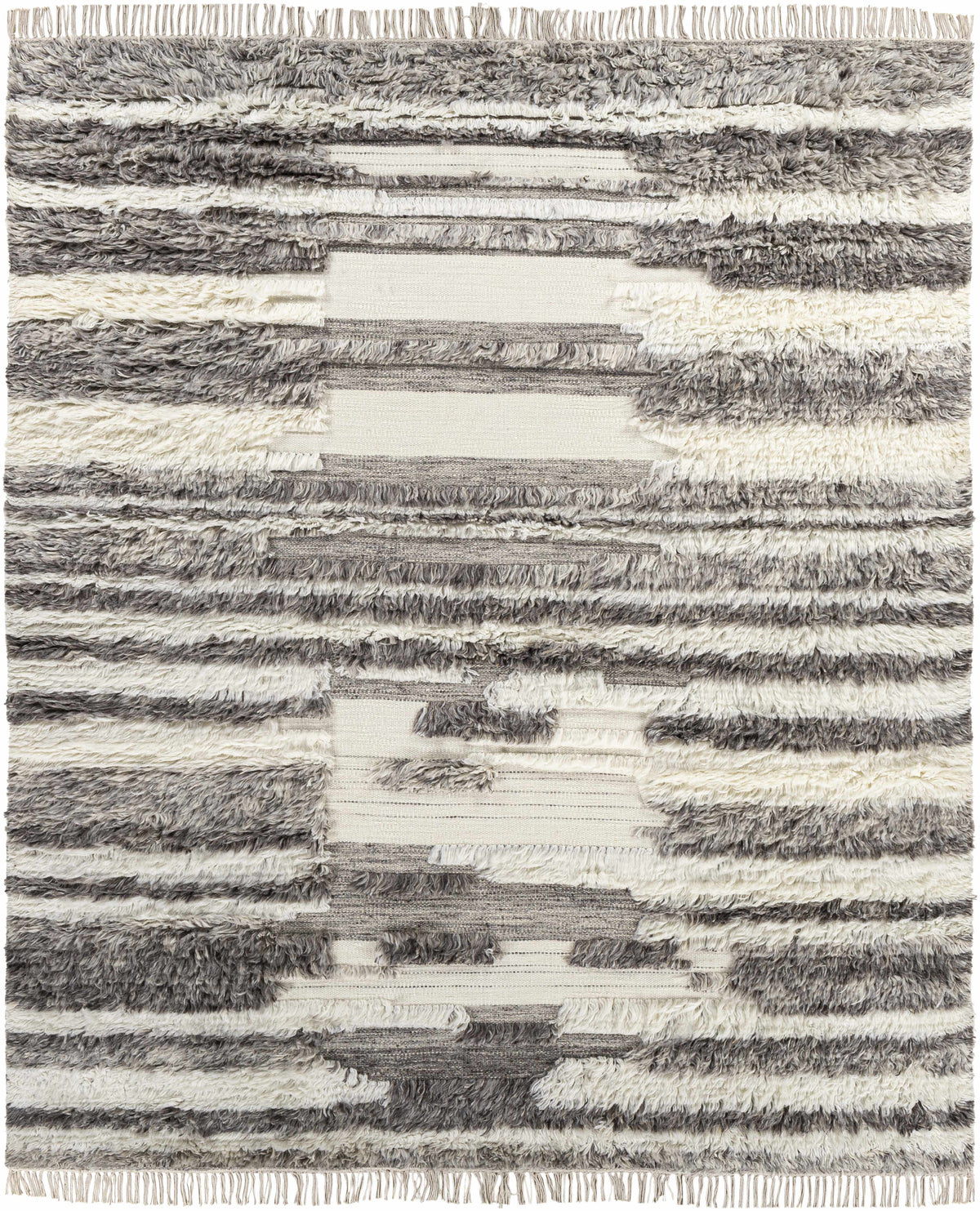 Cream Hand Woven 100% NZ Wool Cottage Rectangle Handmade rug, Indoor use only, has fringe, non-washable.