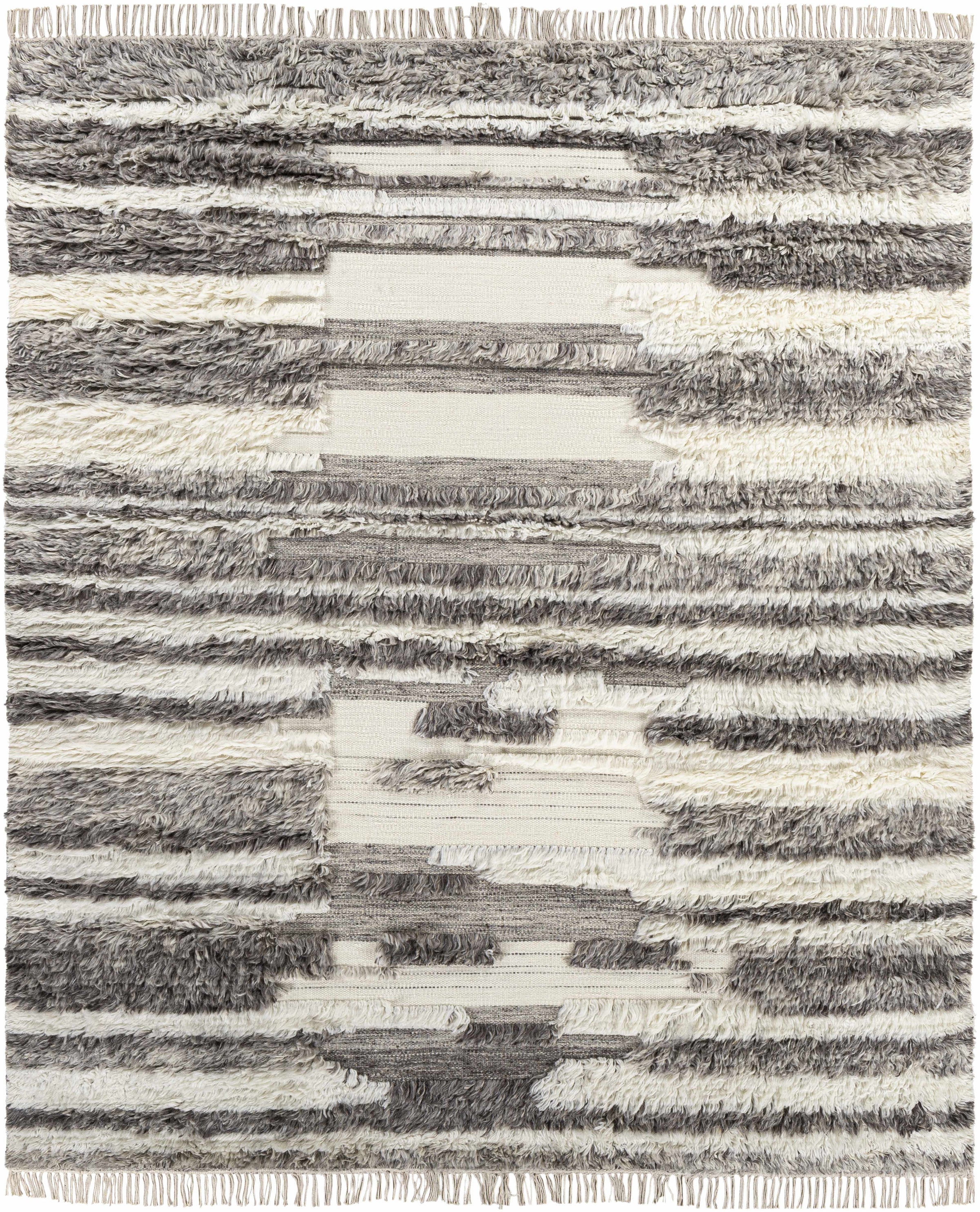 Cream Hand Woven 100% NZ Wool Cottage Rectangle Handmade rug, Indoor use only, has fringe, non-washable.