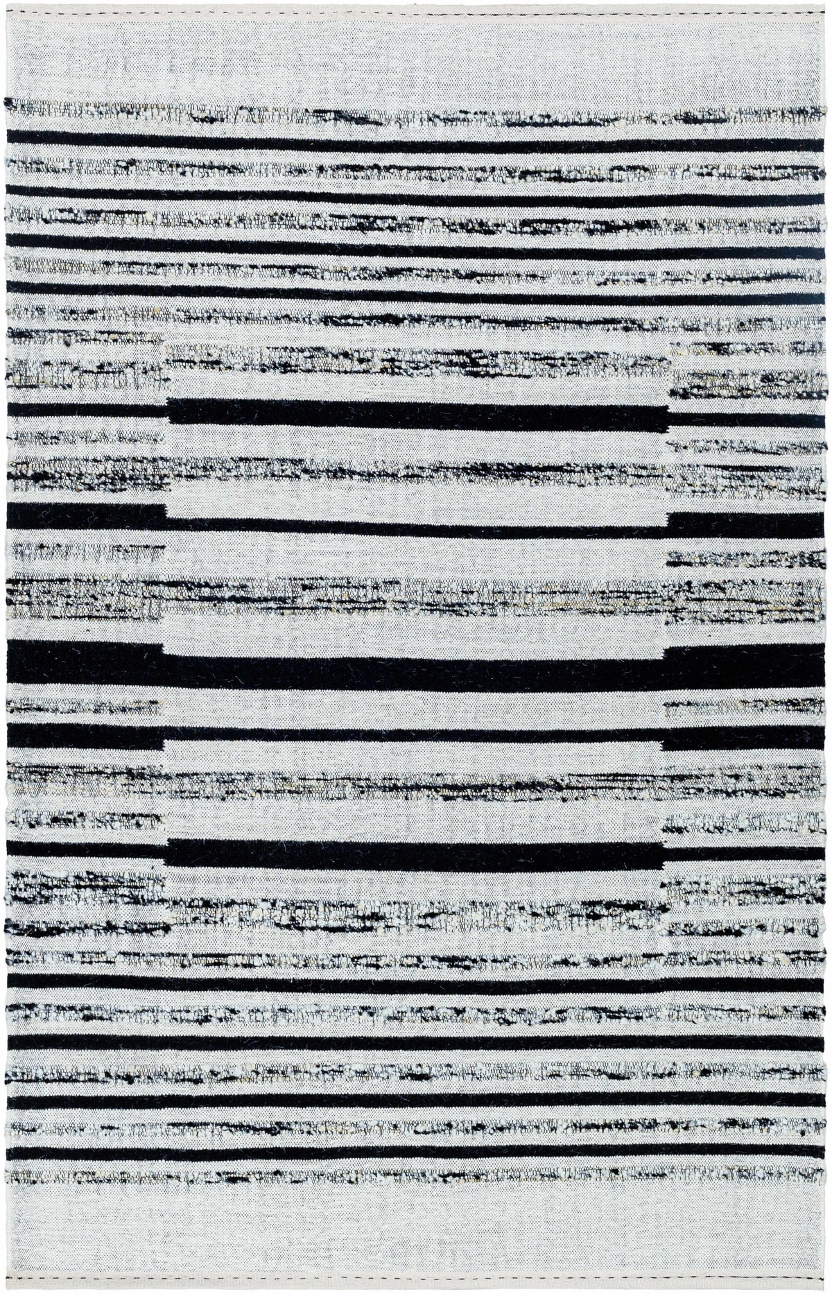 Ivory Hand Woven 80% Wool, 20% Cotton Modern Rectangle Handmade rug, Indoor use only, no fringe, non-washable.