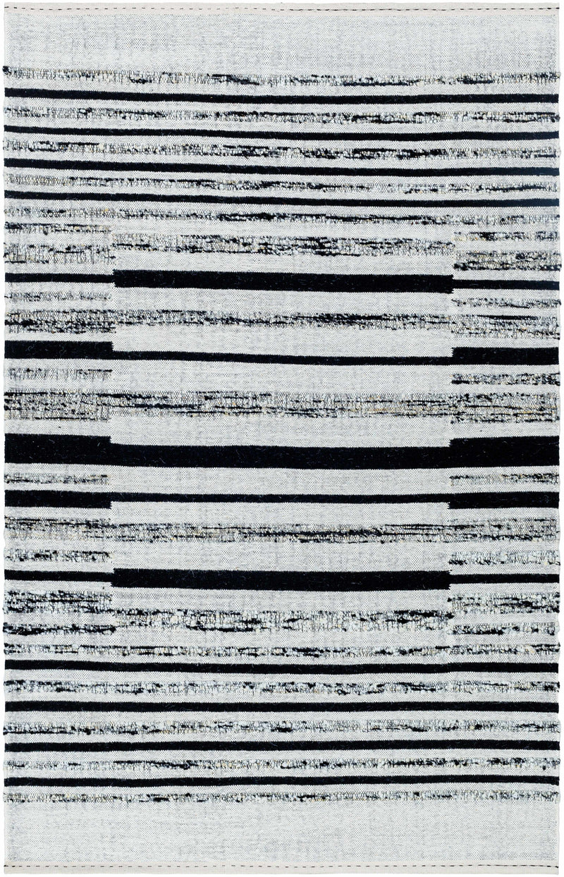 Ivory Hand Woven 80% Wool, 20% Cotton Modern Rectangle Handmade rug, Indoor use only, no fringe, non-washable.