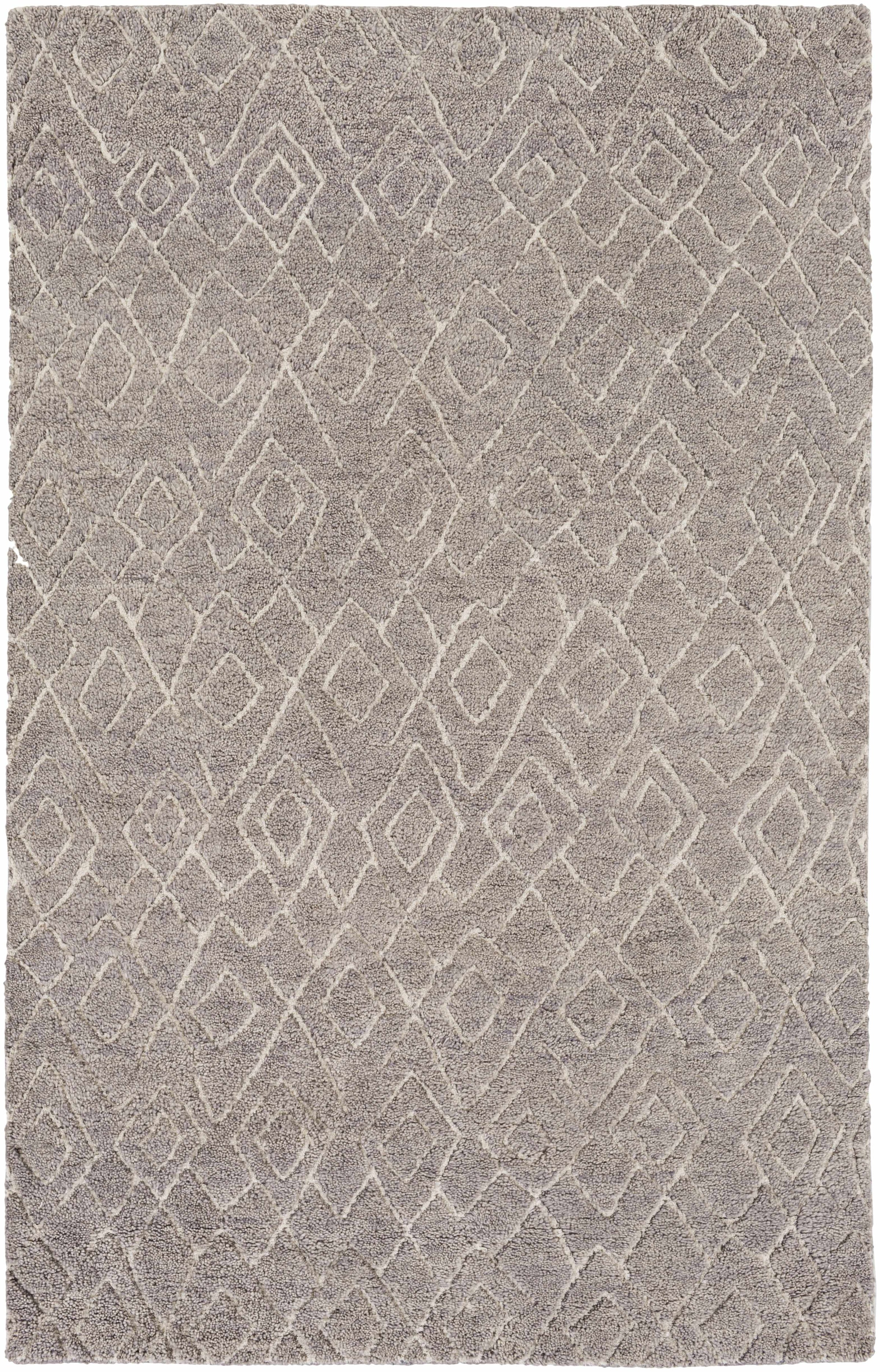 Gray Hand Knotted 100% Wool Global Rectangle Handmade rug, Indoor use only, no fringe, non-washable.