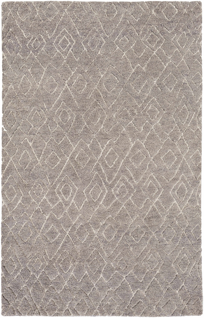 Gray Hand Knotted 100% Wool Global Rectangle Handmade rug, Indoor use only, no fringe, non-washable.