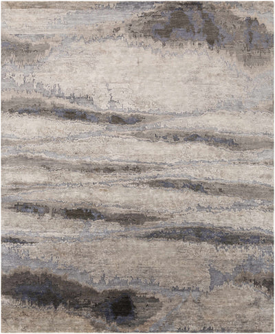 Denim Hand Knotted 100% Viscose Modern Rectangle Handmade rug, Indoor use only, no fringe, non-washable.