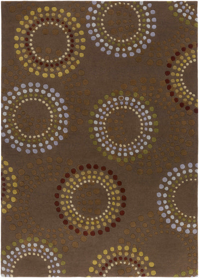 Dark Brown Hand Tufted 100% Wool Modern Round Handmade rug, Indoor use only, no fringe, non-washable. square also available