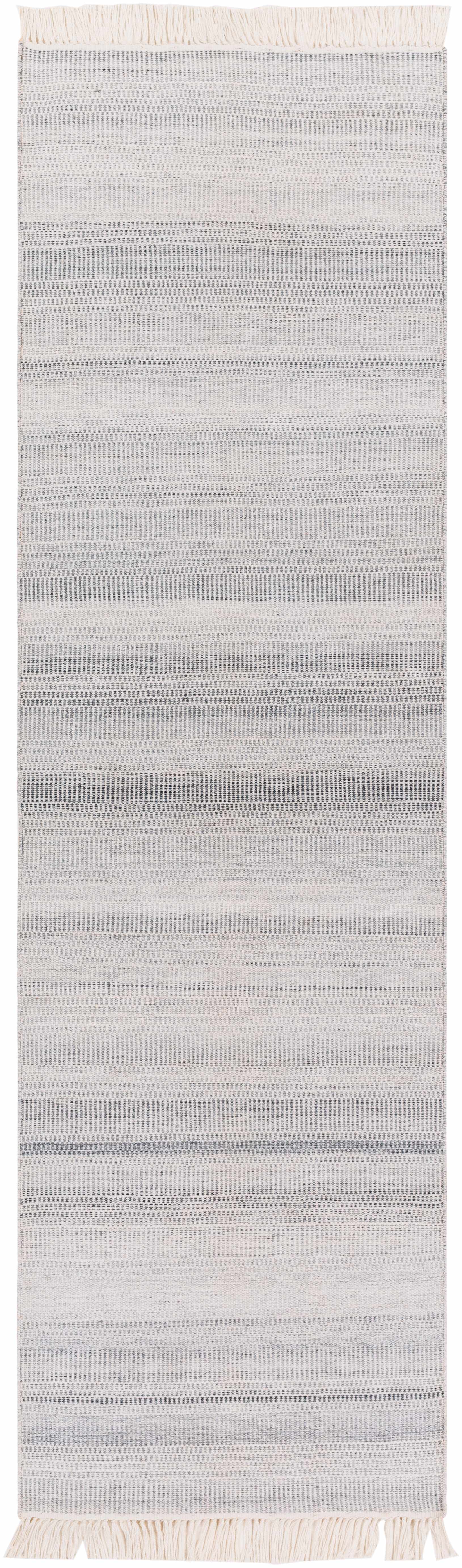 Light Beige Hand Woven 100% Recycled PET Yarn Modern Rectangle Handmade rug, Indoor use only, has fringe, non-washable. runner also available
