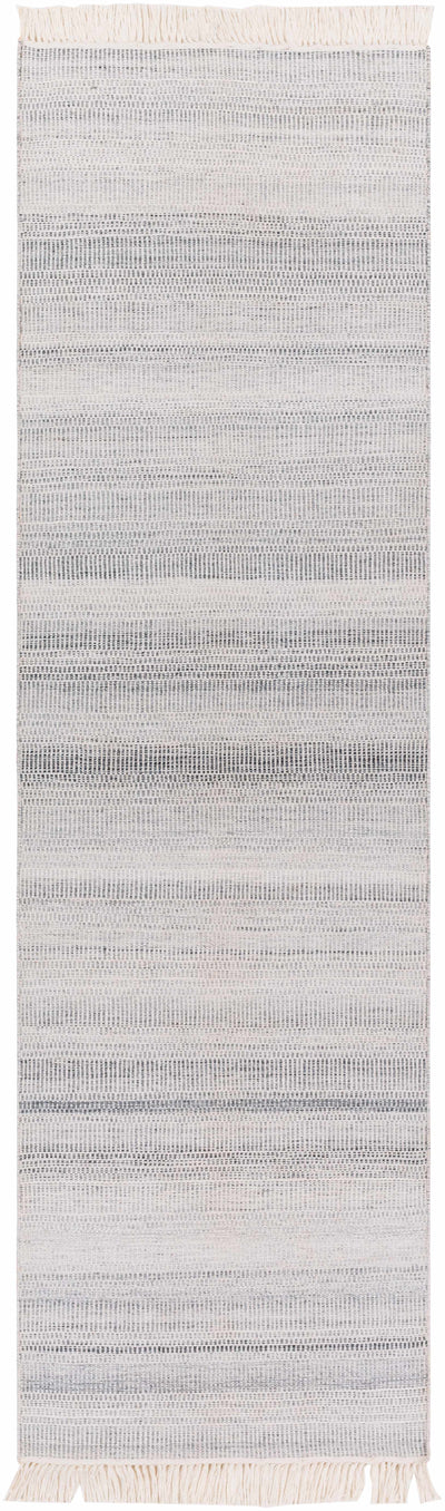 Light Beige Hand Woven 100% Recycled PET Yarn Modern Rectangle Handmade rug, Indoor use only, has fringe, non-washable. runner also available