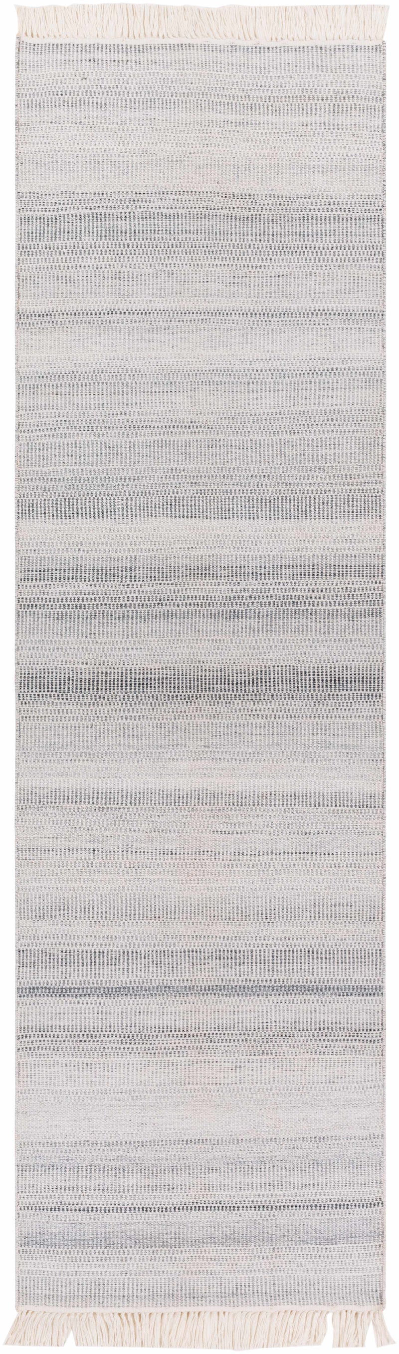 Light Beige Hand Woven 100% Recycled PET Yarn Modern Rectangle Handmade rug, Indoor use only, has fringe, non-washable. runner also available